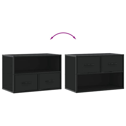 Tv-bänk svart 60x31x39,5 cm konstruerat trä och metall