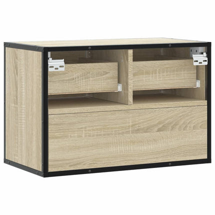 Tv-bänk sonoma-ek 60x31x39,5 cm konstruerat trä och metall