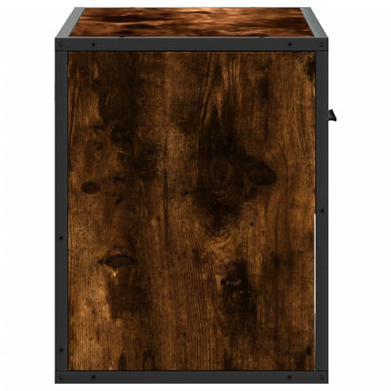 Tv-bänk rökfärgad ek 60x31x39,5 cm trä och metall