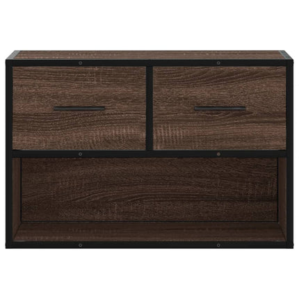 Tv-bänk brun ek 60x31x39,5 cm konstruerat trä och metall