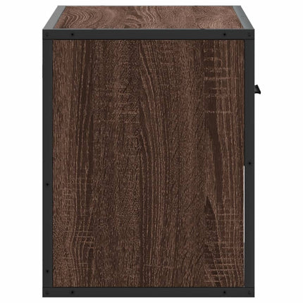 Tv-bänk brun ek 60x31x39,5 cm konstruerat trä och metall