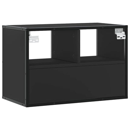 Tv-bänk svart 60x31x39,5 cm konstruerat trä och metall