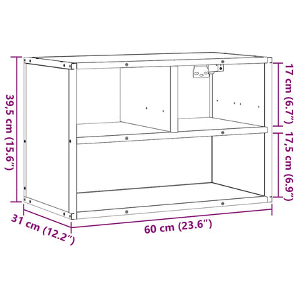 Tv-bänk svart 60x31x39,5 cm konstruerat trä och metall