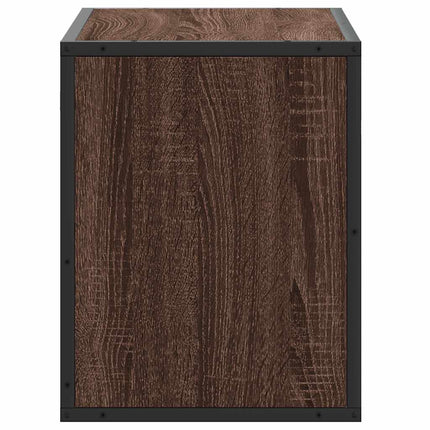 Tv-bänk brun ek 60x31x39,5 cm konstruerat trä och metall