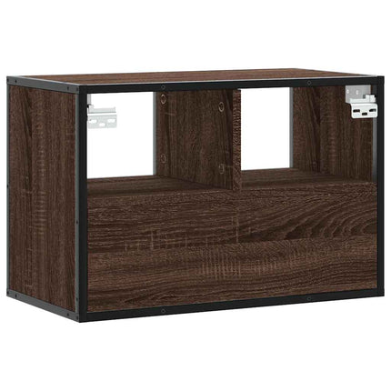 Tv-bänk brun ek 60x31x39,5 cm konstruerat trä och metall