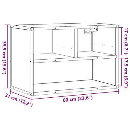 Tv-bänk brun ek 60x31x39,5 cm konstruerat trä och metall