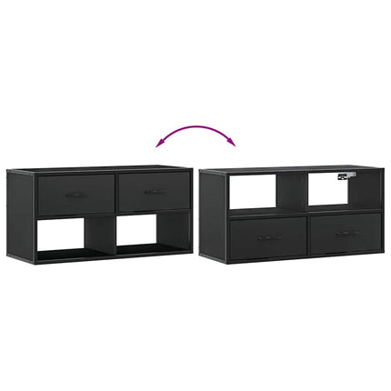 Tv-bänk svart 80x31x39,5 cm konstruerat trä och metall