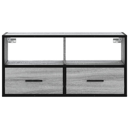 Tv-bänk grå sonoma 80x31x39,5 cm konstruerat trä och metall