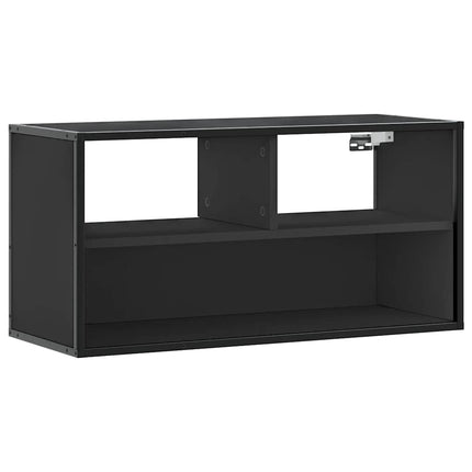 Tv-bänk svart 80x31x39,5 cm konstruerat trä och metall