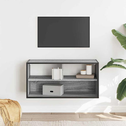 Tv-bänk grå sonoma 80x31x39,5 cm konstruerat trä och metall