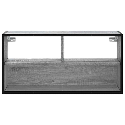 Tv-bänk grå sonoma 80x31x39,5 cm konstruerat trä och metall