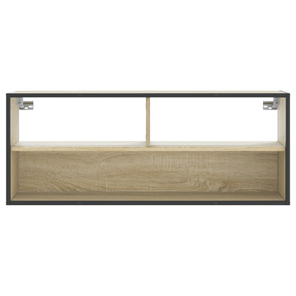 Tv-bänk sonoma-ek 100x31x39,5 cm konstruerat trä och metall