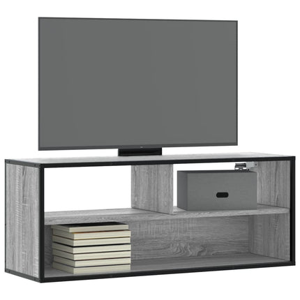 Tv-bänk grå sonoma 100x31x39,5 cm konstruerat trä och metall
