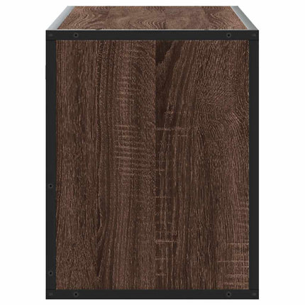Tv-bänk brun ek 100x31x39,5 cm konstruerat trä och metall