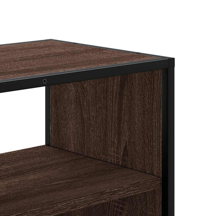 Tv-bänk brun ek 100x31x39,5 cm konstruerat trä och metall