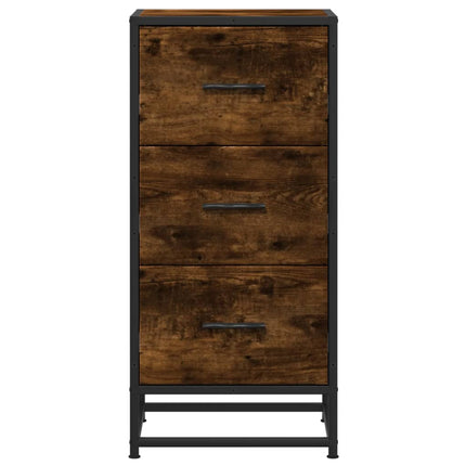 Skänk rökfärgad ek 35,5x35x76 cm konstruerat trä och metall