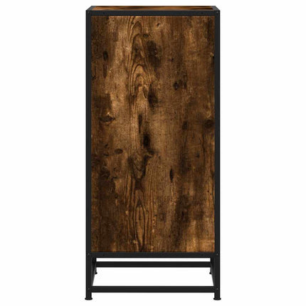 Skänk rökfärgad ek 35,5x35x76 cm konstruerat trä och metall
