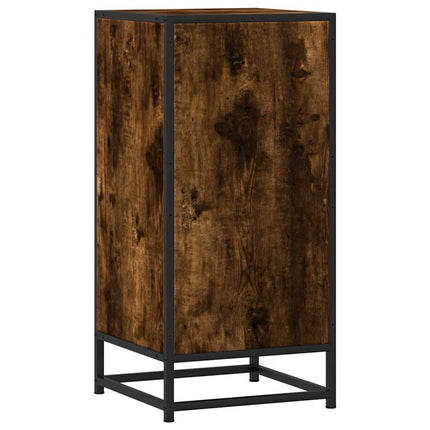 Skänk rökfärgad ek 35,5x35x76 cm konstruerat trä och metall