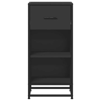 Skänk svart 35,5x35x76 cm konstruerat trä och metall