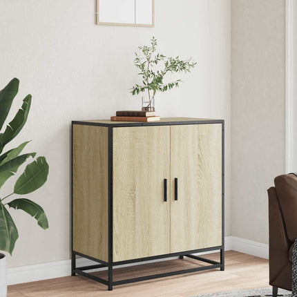 Skänk sonoma-ek 68x35x76 cm konstruerat trä och metall
