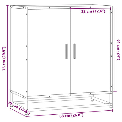 Skänk sonoma-ek 68x35x76 cm konstruerat trä och metall