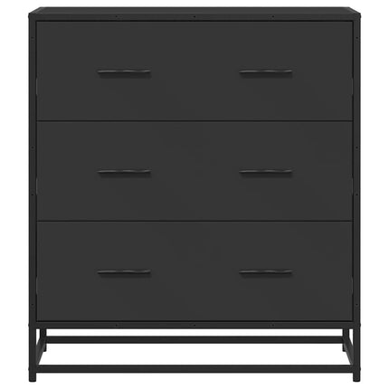 Skänk svart 68x35x76 cm konstruerat trä och metall