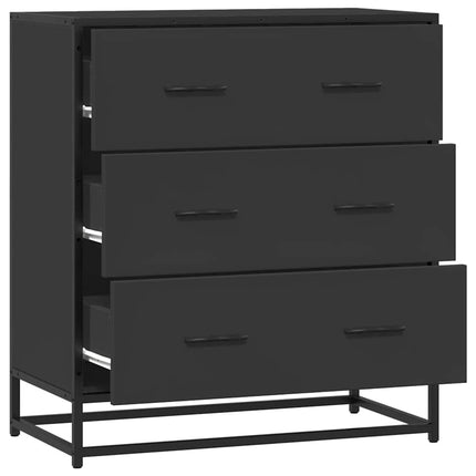 Skänk svart 68x35x76 cm konstruerat trä och metall
