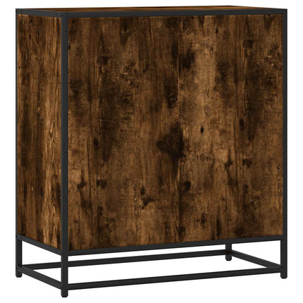 Skänk rökfärgad ek 68x35x76 cm konstruerat trä och metall