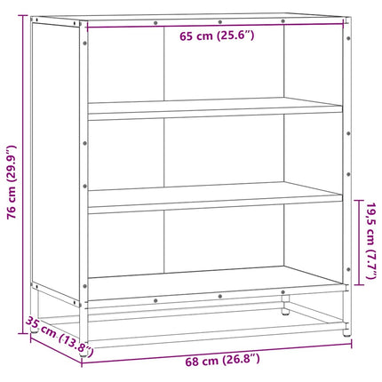 Skänk svart 68x35x76 cm konstruerat trä och metall