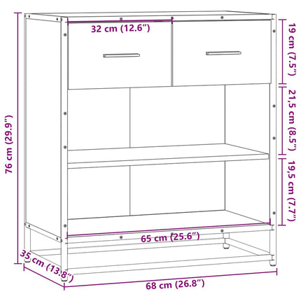 Skänk svart 68x35x76 cm konstruerat trä