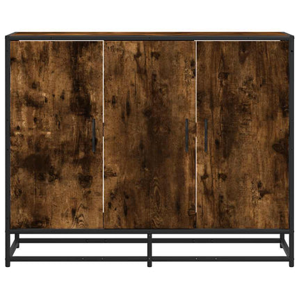 Skänk rökfärgad ek 94x35x76 cm konstruerat trä