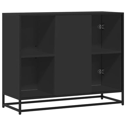 Skänk svart 92x35x76 cm konstruerat trä