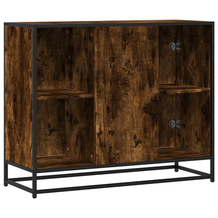 Skänk rökfärgad ek 92x35x76 cm konstruerat trä
