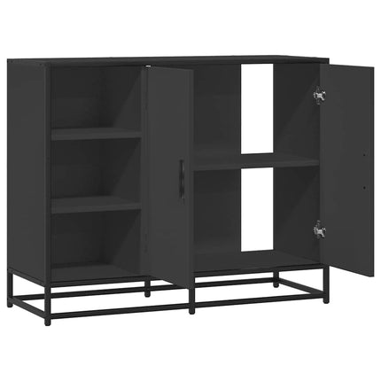 Skänk svart 92x35x76 cm konstruerat trä