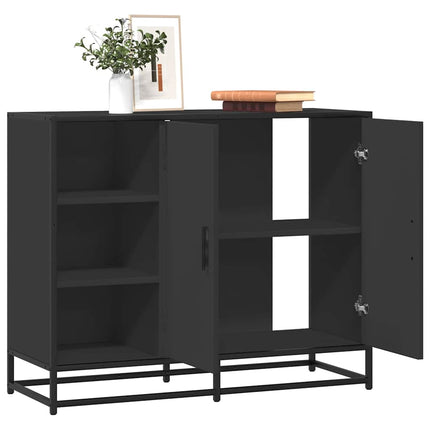 Skänk svart 92x35x76 cm konstruerat trä