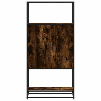 Högskåp rökfärgad ek 68x35x139 cm konstruerat trä och metall