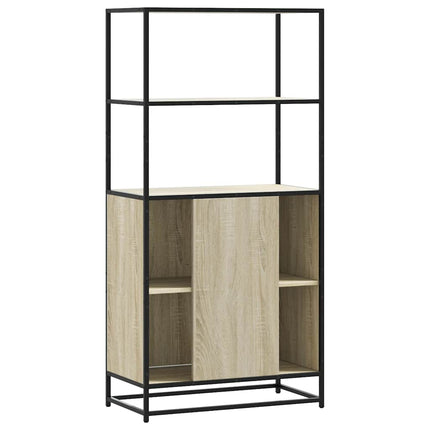 Högskåp sonoma-ek 68x35x139 cm konstruerat trä och metall