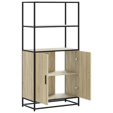 Högskåp sonoma-ek 68x35x139 cm konstruerat trä och metall