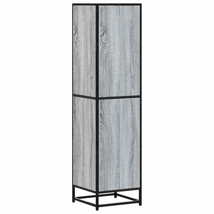Högskåp grå sonoma 35,5x35x139 cm konstruerat trä och metall