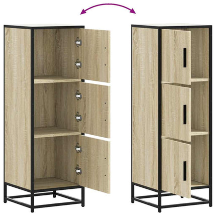 Högskåp sonoma-ek 35,5x35x106,5 cm konstruerat trä och metall