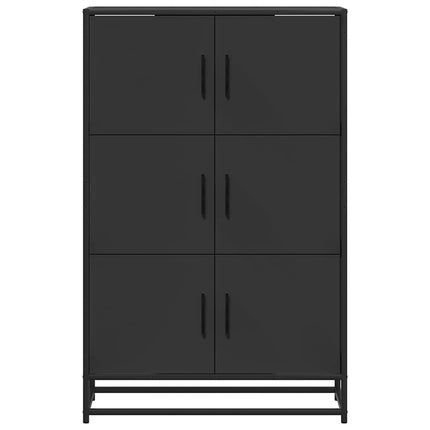 Högskåp svart 68x35x106,5 cm konstruerat trä och metall