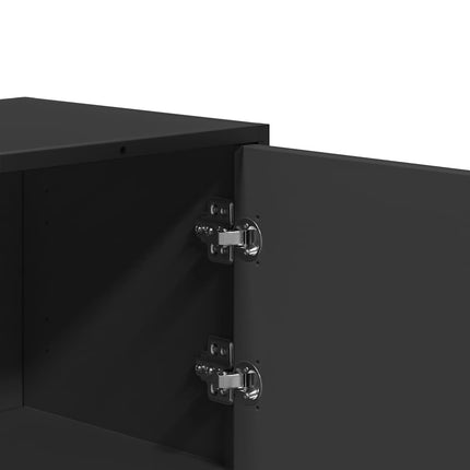 Högskåp svart 68x35x106,5 cm konstruerat trä och metall