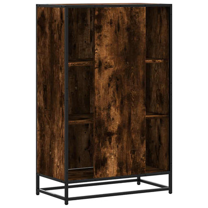 Högskåp rökfärgad ek 68x35x106,5 cm konstruerat trä och metall