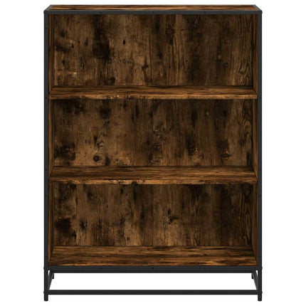 Bokhylla rökfärgad ek 80,5x35x107,5 cm konstruerat trä
