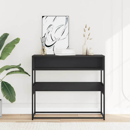 Avlastningsbord svart 90x35x80 cm konstruerat trä