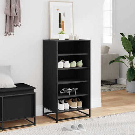 Skohylla svart 48x38x97,5 cm konstruerat trä