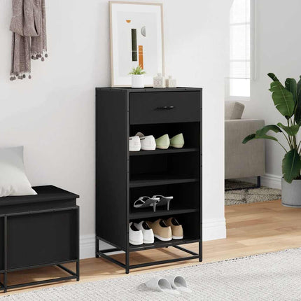 Skohylla svart 48x38x97,5 cm konstruerat trä