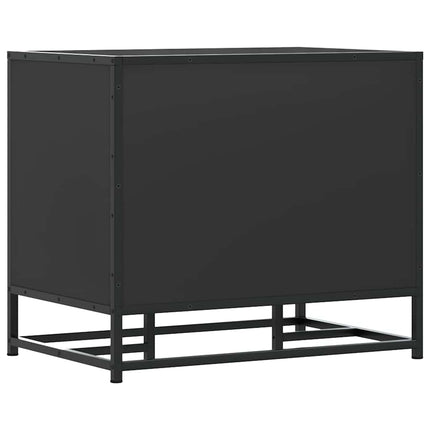Skobänk svart 60x40x53,5 cm konstruerat trä och metall