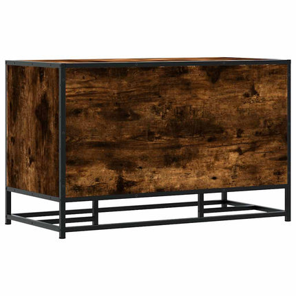Skobänk rökfärgad ek 84x40x53,5 cm konstruerat trä och metall