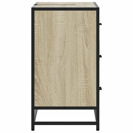 Tvättställsskåp sonoma-ek 80x33x60 cm konstruerat trä